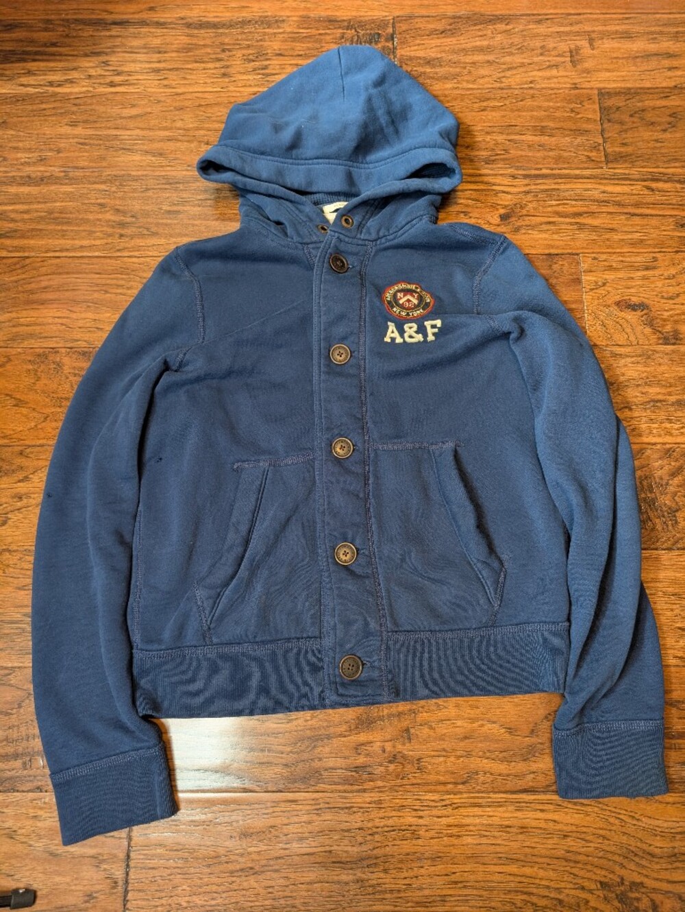 Abercrombie & Fitch Vintage Y2K Button Up Hoodie Sweatshirt Men's Size Large